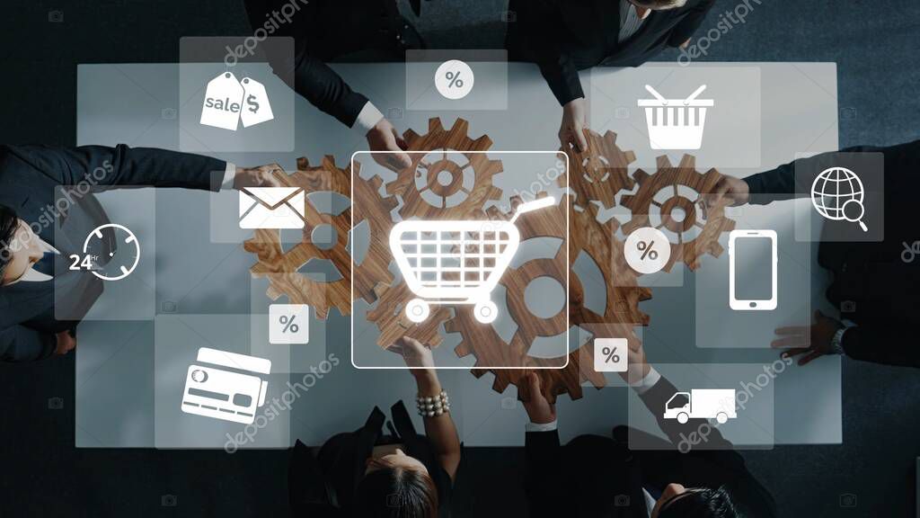 Pantalla con gráficos de ventas omnicanal en una oficina de retail